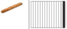 Grille standard inox tefloné 15 divisions ; 230 - 400gr ; 33x415mm DSG151501